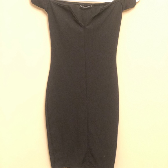 PLT Black Bodycon off shoulder dress - Picture 2 of 4
